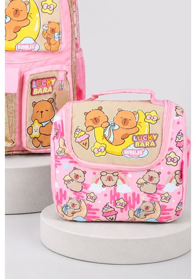 X Dekomus Capybara Golden Dream Collection Büyük Boy Okul Çantası Ve Beslenme Çantası Seti Diğer