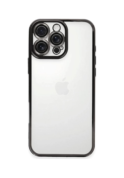 Apple Uyumlu iPhone 16 Pro Uyumlu Kılıf Lensli Silikon - Siyah