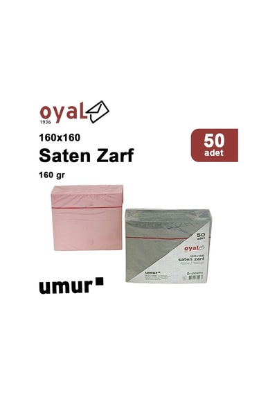 Oyal 160x160 160gr 50li Füme Saten Zarf