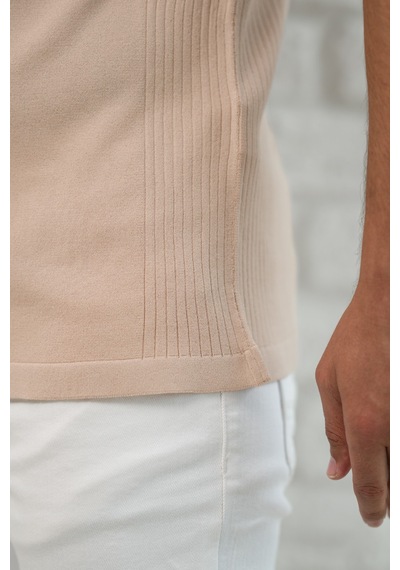 San&fa Slimfit Fermuar Kapamalı Rayon Kumaş Likralı Polo Yaka T-shirt Açık Kahverengi San&fa Slimfit Fermuar Kapamalı Rayon Kumaş Likralı Polo Yaka T-shirt Açık Kahverengi