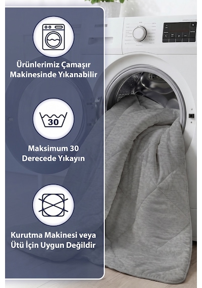 Formeya Antrasit Gri Soft Dört Mevsim Yorgan Çift Kişilik 195X215 Antrasit