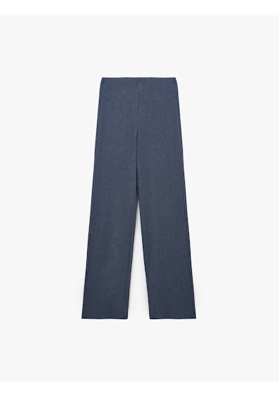 Koton Bürümcük Kumaş Slim Fit Uzun Düz Paça Pantolon Lacivert 6wak40042ek Lacivert