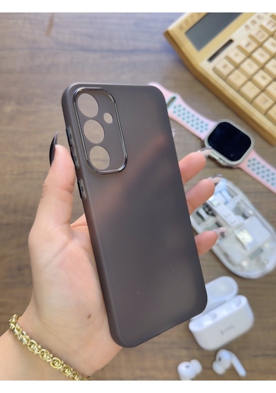 Samsung Galaxy S23 Fe Uyumlu Süper İnce Mat Ultra Thin Silikon Kılıf Buzlu Siyah