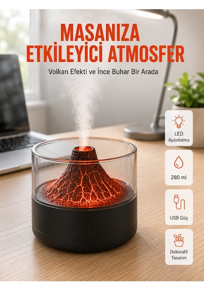 Şık Tasarımlı Aromaterapi Ve Nemlendirici Cihaz - Lisinya