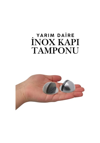 İnox Yarım Daire Yapışkanlı Kapı Tamponu Kapı Stoperi Metal Kapı Stopu Durdurucu Kapı Kolu Koruyucu