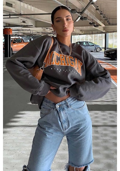 Madmext Mad Girls Antrasit Sweatshirt Mg785 Antrasit