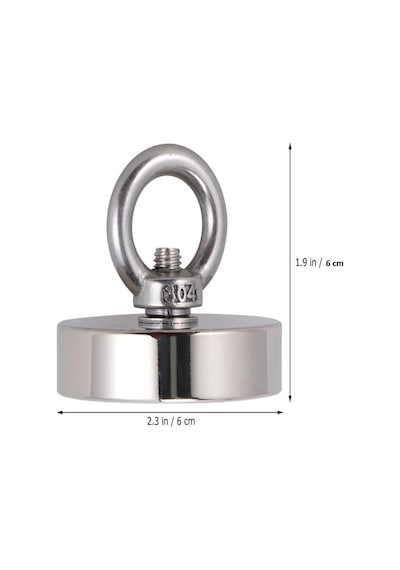 Süper Güçlü 60 Mm Çap Halkalı Büyük Neodyum Pot Mıknatıs, Magnet Fishing, Kurtarma Mıknatısı