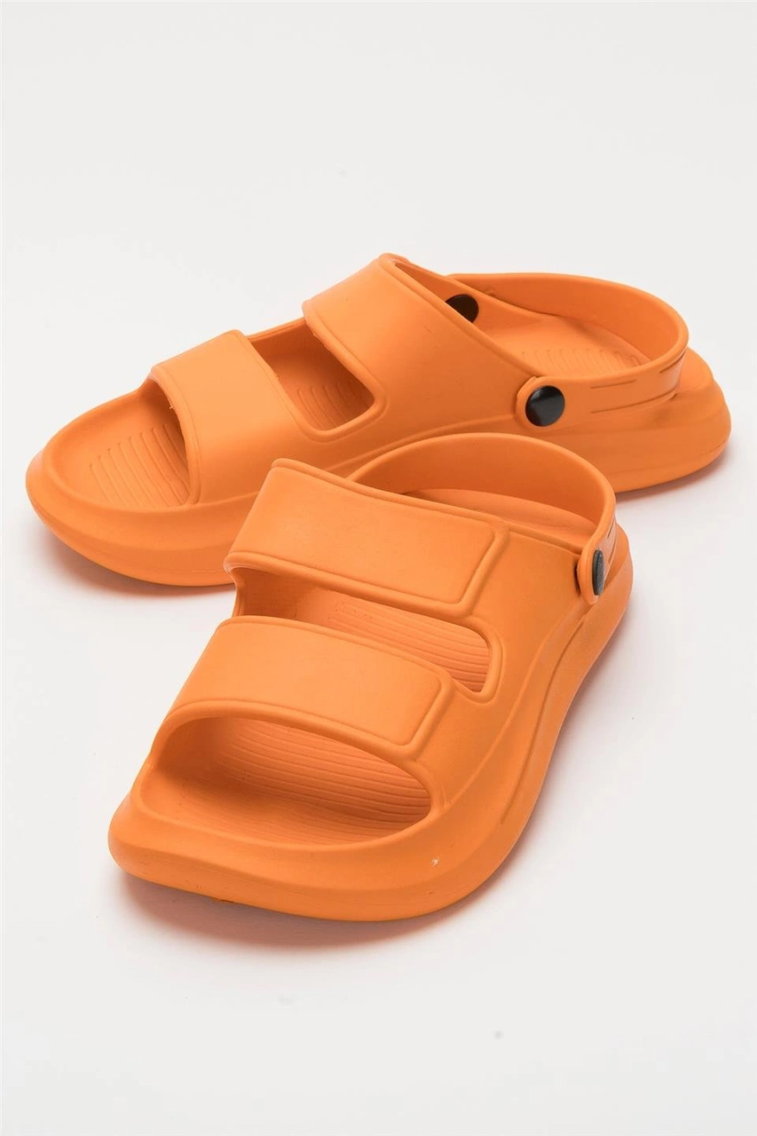 Liger Unisex Ortopedik Deniz Havuz Terliği Sandalet Turuncu Turuncu