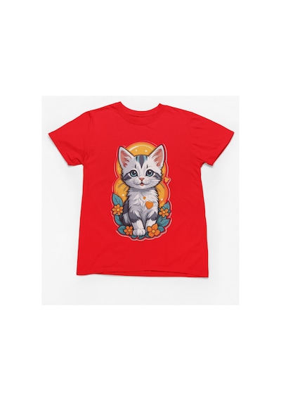 Magors Stıl-x Sevimli Kedi Baskılı Bisiklet Yaka %100 Pamuklu Kız Çocuk Tshırt Beyaz, Sarı,kırmızı,turuncu Kırmızı Magors Stıl-x Sevimli Kedi Baskılı Bisiklet Yaka %100 Pamuklu Kız Çocuk Tshırt Beyaz, Sarı,kırmızı,turuncu Kırmızı
