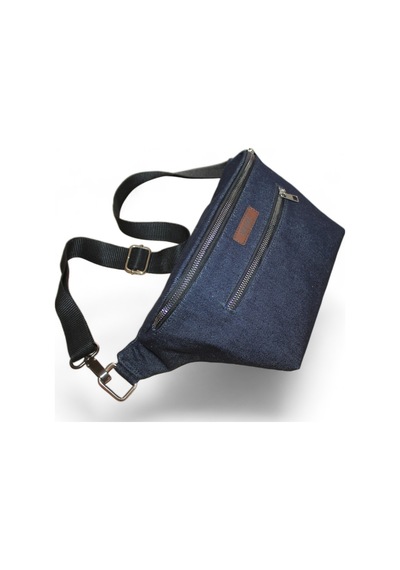 Mebes Kot Denim Bel Çantası Kadın Erkek Kullanımına Uygun Lacivert Renk Lacivert