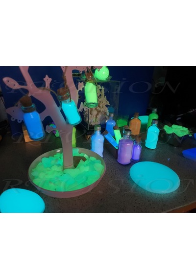 500 Gr Fosfor Tozu Karanlıkta Parlayan Fosfor Luminous Turkuaz