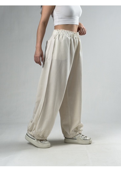 Cocopelli Bej Kadın Oversize Pantolon Coc3174