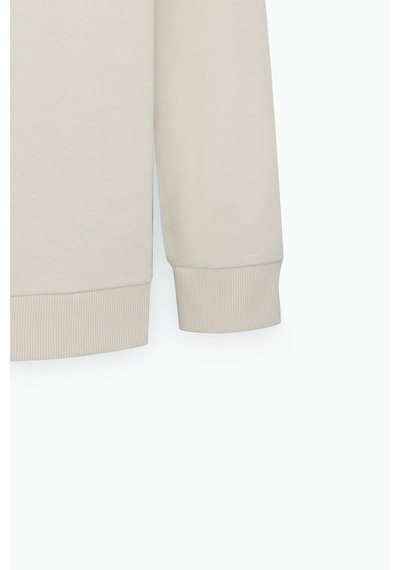 Ac&co / Altınyıldız Classics Erkek Açık Bej Oversize Fit Bol Kesim Harvard Lisanslı Pamuklu Bisiklet Yaka Sweatshirt Açık Bej