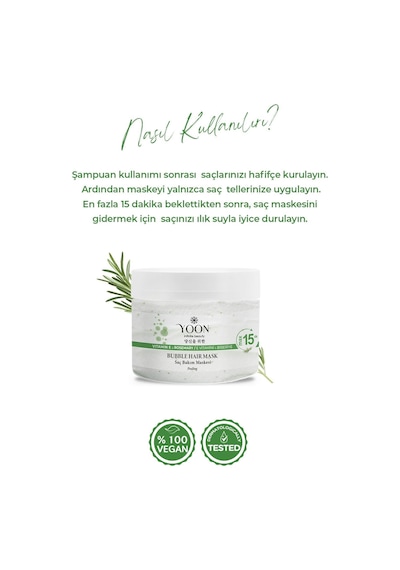 Yoon E Vitamin & Peeling Etkili Biberiye Saç Maskesi 2 x 250 ML