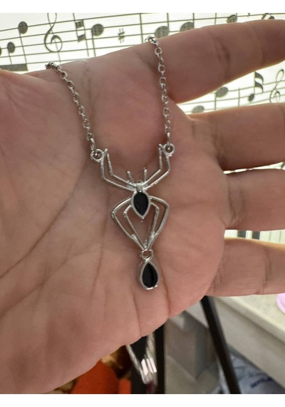 Bloody Spider Siyah Kolye Gotik Ve Cesur Tarzın Sembolü Çok renkli