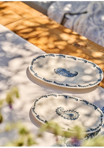 Paisley Porselen 26 Parça 6 Kişilik Kahvaltı Takımı Mavi - 882876424 Mavi