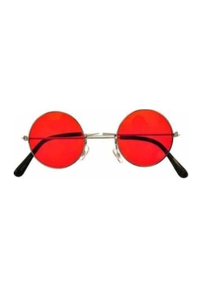Modaroma John Lennon Kırmızı Unisex Güneş Gözlüğü-Kırmızı