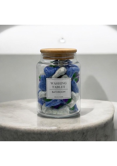 Selka Home Yıkama Tableti Kavanozu 890 Ml Şeffaf
