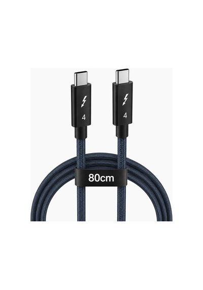 Thunderbolt Type-c To Type-c Kablo 80 Cm, Örgülü Usb-c Veri Ve Şarj Kablosu, Dizüstü Bilgisayar Tablet Telefon Monitör Dock İstasyonu İle Uyumlu Dayanıklı Kablo Zr949