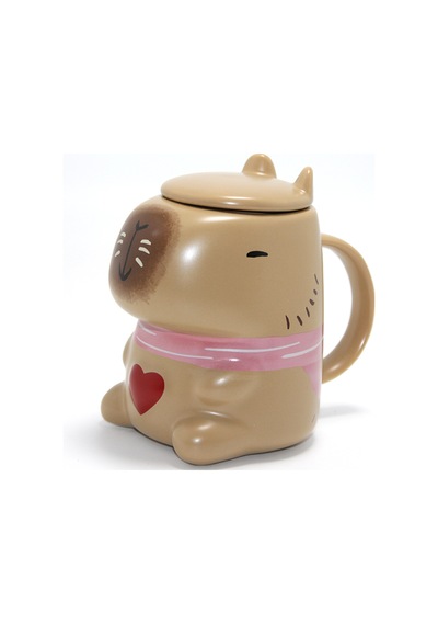 2 Adet Porselen Kupa 3d Kapibara Tasarımlı Çay Kahve Bardağı, Capybara Mug Cup, 11x5.5 Cm 1