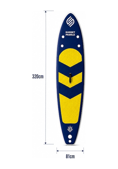 Crazy Fan Sarı Lacivert Şişme Sup Board / Paddle Board 320 Cm