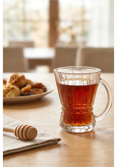 Lav Venüs Cam Kulplu Çay Bardağı 6 Kişilik 150 ml Kulplu