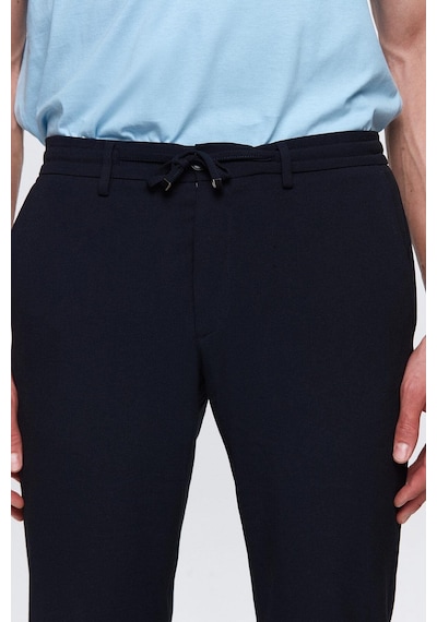 D's Damat Ds Damat Slim Fit Lacivert Beli Lastikli Bağcıklı Fermuarlı Likralı Rahat Jogger Pantolon 2HC03ORTJGR01 Lacivert