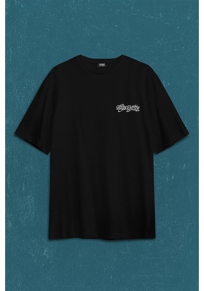 Aerosmith Steven Tyler Black On Black Wings Sırt Ön Baskılı Oversize Tişört Unisex T-shirt 001