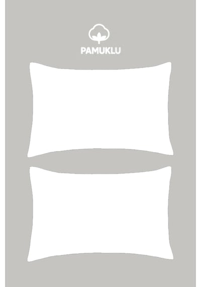 2'li Yastık Kılıfı Beyaz Pamuklu Kapaklı 50x70 Cm