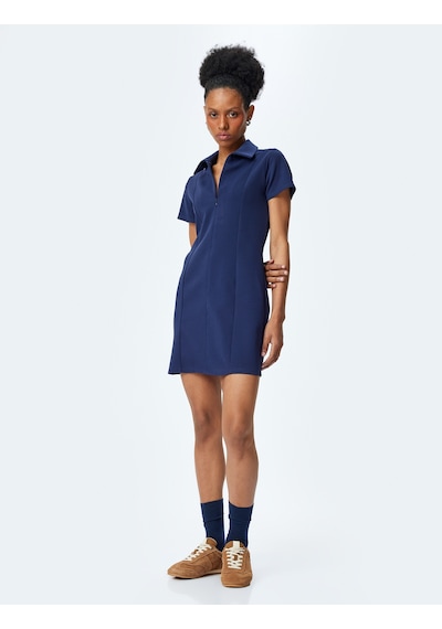 Koton Krep Scuba Kumaş Slim Fit Fermuar Detaylı Mini Polo Yaka Elbise Lacivert 5sak80146ek Lacivert Koton Krep Scuba Kumaş Slim Fit Fermuar Detaylı Mini Polo Yaka Elbise Lacivert 5sak80146ek Lacivert