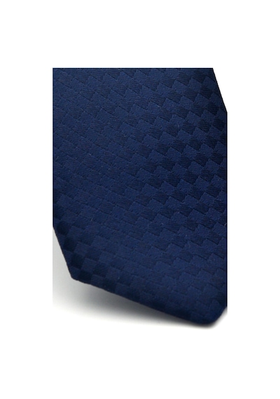 Gaffy Lacivert Piti Kare Desenli Lacivert Dokuma Kumaş Mendilli Slim Fit Kravat // Sdk-2503-2 Lacivert