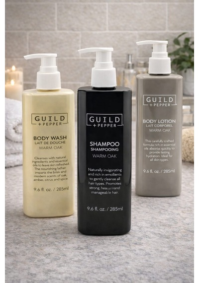 Guild + Pepper Warm Oak Serisi 3 Lü Bakım Seti Şampuan + Duş Jeli + Vücut Losyonu 285 Ml Tüm Saçlar