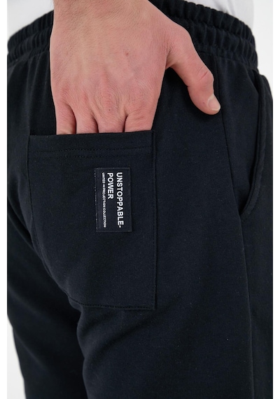 Comeor Erkek Eşofman Altı Etiketli Arka Ve Yan Cepli Regular Fit Lastik Paça 001 Siyah
