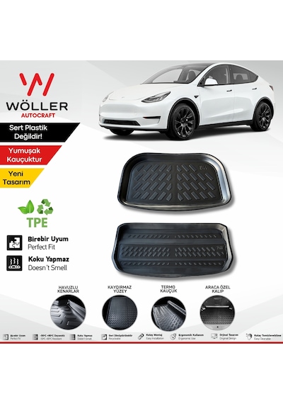Tesla Model Y Bagaj Havuzu Seti Ön Ve Arka Alt Bagaj Havuzu 2019 Sonrası 3d Ultraflex Esnek