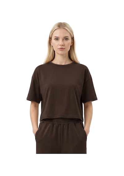 Cottonhıll Premium - Sway Collection Kahverengi Modal Bisiklet Yaka Tişört