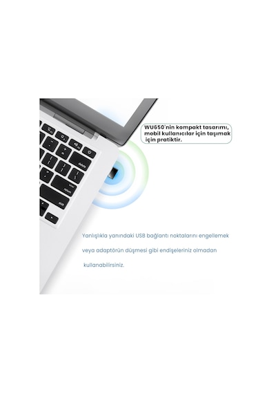 Cudy Wu650 5ghz 433mbps, 2.4ghz 200mbps Wi-fi Mini Usb Adaptör Ac1200 Serisi