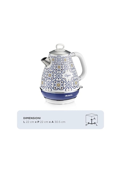 Capri Elektrikli Su Isıtıcı 1,7 Litre Kettle 2869/0c - Paslanmaz Çelik Gövde, Handmade Decoration, 2000 Watt, Otoma