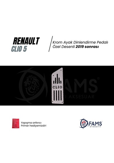 Renault Clio 5 2019 Özel Desenli Krom Ayak Dinlendirme Pedalı