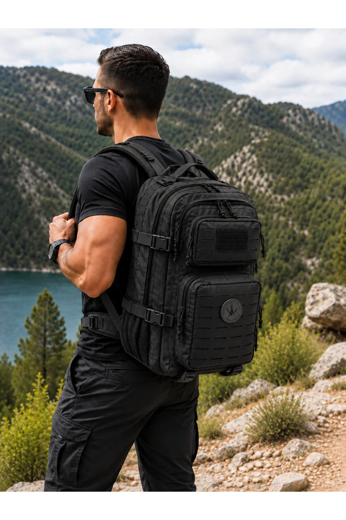 Anadolu Tactical 45l Taktik Sırt Çantası Haki Geniş Hacimli Çok Bölmeli Askeri Kamp Outdoor Çantası Siyah