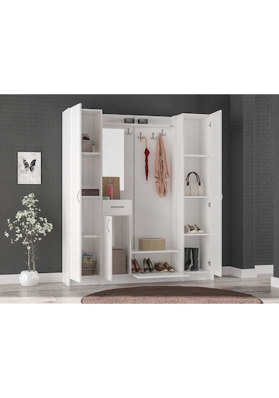 Abre Vm-343637 Beyaz Vestiyer Portmanto Ayakkabılık Diğer