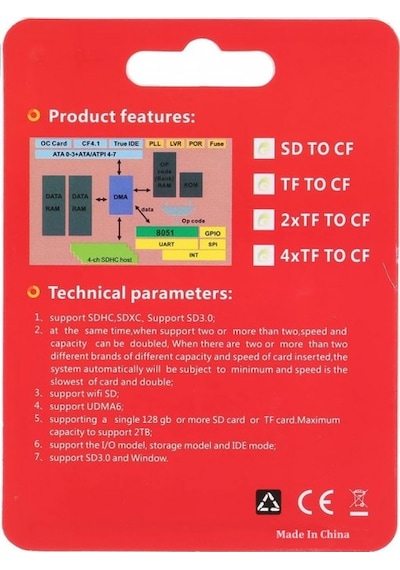 Sd To Cf Kart Dönüştürücü Adaptör Compact Flash Tip I Çevirici