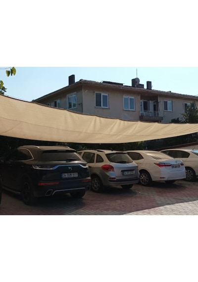 Morilu Gölgelik File - Oto Güneşlik - 95'Lik - Şeritli Halkalı - Krem - Araba Güneşlik - Gölgelik Tente