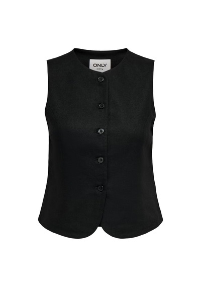 Only Onlgoa Regular Fit Bisiklet Yaka Düğmeli Yelek Bayan Yelek 15363724 Siyah