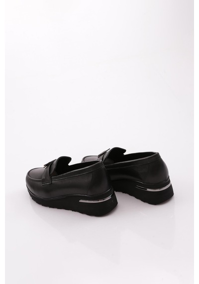 Dgn 691 Kadın Loafer Ayakkabı Siyah Napa