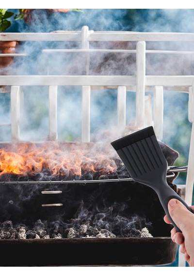 Lexroo Paslanmaz Çelik Mangal Temizlik Fırçası Ergonomik Saplı 2 Si 1 Arada Barbekü Izgara
