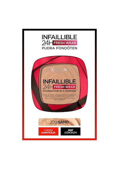 L'Oreal Paris Infaillible 24H Fresh Wear Pudra Fondöten 220 Sand