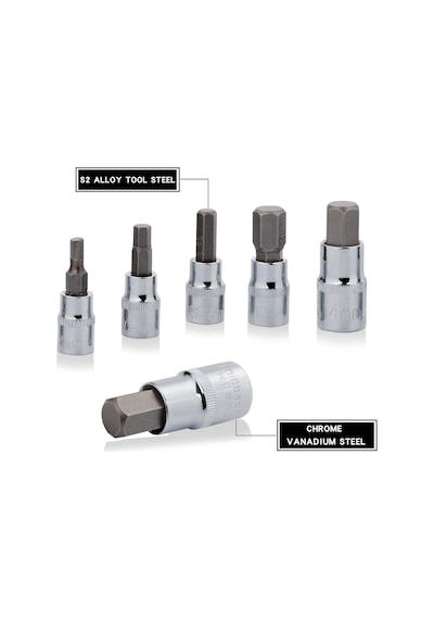 Alight Hex Bit Soket Seti Premium S2 Alaşım Çelik 13 Parça Metrik 2 Mm - 14 Mm Allen Soket Kiti