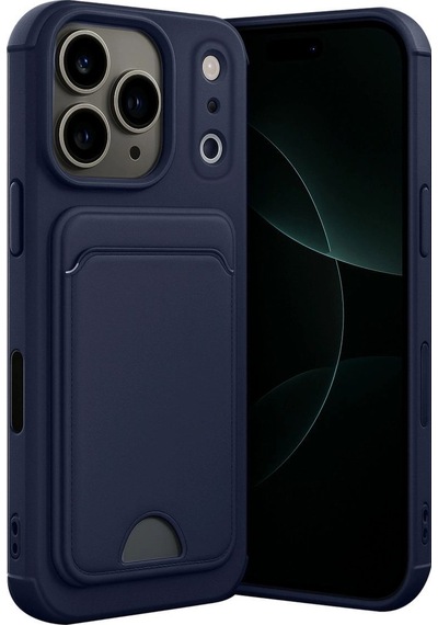 Apple iPhone Uyumlu   17 Pro Kelvin Kartvizitli Silikon - Lacivert