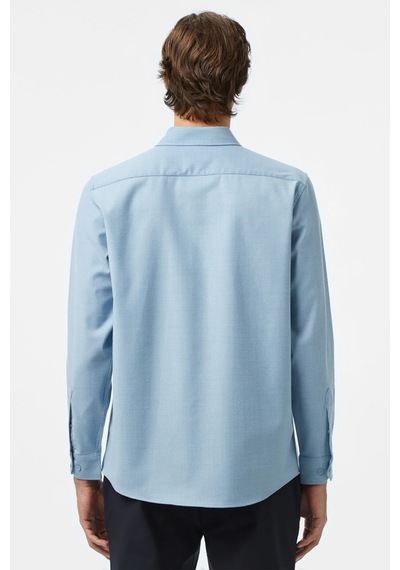 Lacoste Men's Regular Fit Erkek Düğmeli Gömlek Yaka Mavi Gömlek