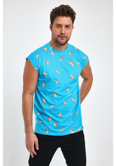 Alexander Gardi Alexandergardı Yırtmaçlı Desenli Kolsuz T-shirt B23-00135 001
